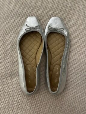 Veronica Beard Silver Ballet Slippers